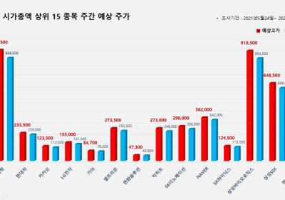 <빅터뉴스 주가 예측> 코스피 시가총액 상위 15선_5월24일