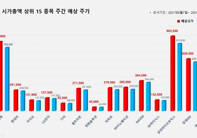 <빅터뉴스 주가 예측> 코스피 시가총액 상위 15선_6월7일