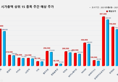 <빅터뉴스 주가 예측> 코스피 시가총액 상위 15선_9월6일