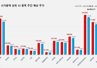 <빅터뉴스 주가 예측> 코스피 시가총액 상위 15선_10월5일