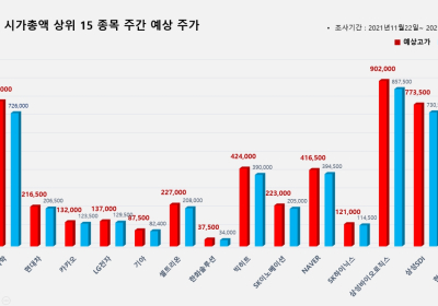 <빅터뉴스 주가 예측> 코스피 시가총액 상위 15선_11월 22일