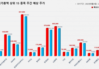 <빅터뉴스 주가 예측> 코스피 시가총액 상위 15선_6월 20일