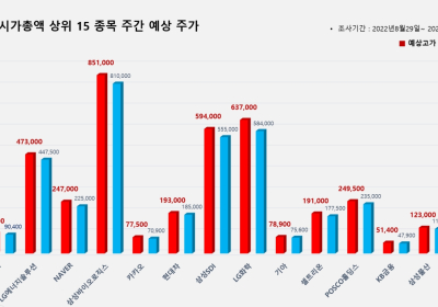 <빅터뉴스 주가 예측> 코스피 시가총액 상위 15선_8월 29일