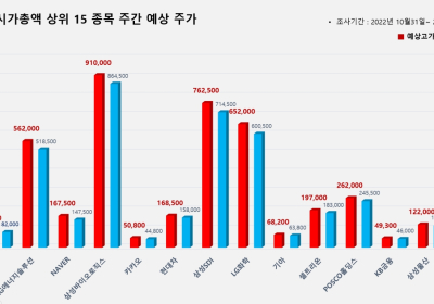 <빅터뉴스 주가 예측> 코스피 시가총액 상위 15선_10월 31일