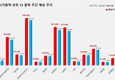 <빅터뉴스 주가 예측> 코스피 시가총액 상위 15선_12월 19일