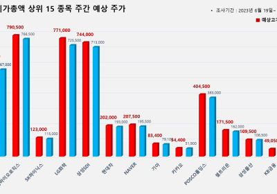 <빅터뉴스 주가 예측> 코스피 시가총액 상위 15선_6월 19일