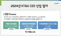 KT&G 지배구조위원회, 차기 사장 후보군 구성 의결