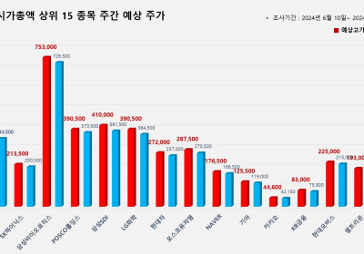 <빅터뉴스 주가 예측> 코스피 시가총액 상위 15선_6월 10일