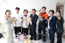 광양시, 삼태아 가정 백일 축하 및 후원금 전달