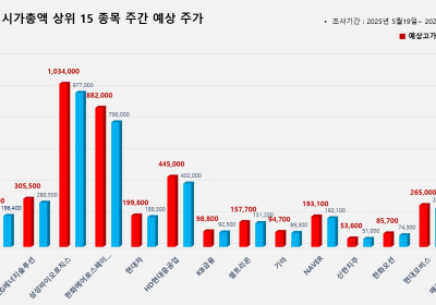 <빅터뉴스 주가 예측> 코스피 시가총액 상위 15선_5월 19일
