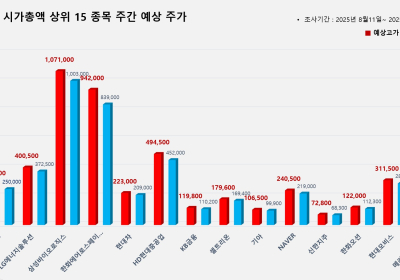 <빅터뉴스 주가 예측> 코스피 시가총액 상위 15선_8월 11일