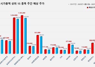 <빅터뉴스 주가 예측> 코스피 시가총액 상위 15선_10월 13일