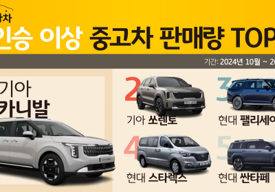 6인승 이상 중고차 판매량 1위는?